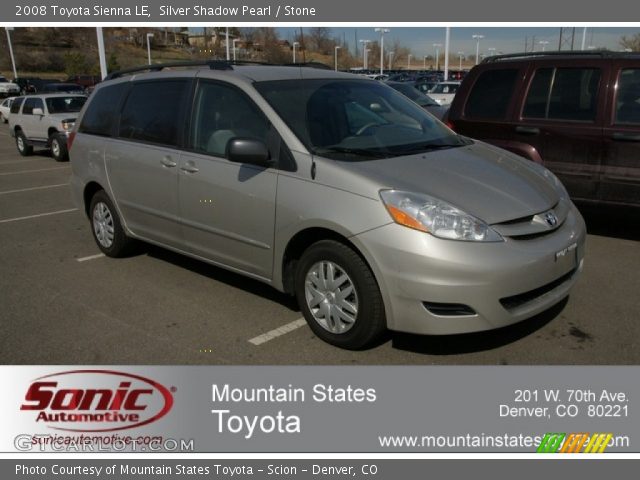 2008 Toyota Sienna LE in Silver Shadow Pearl