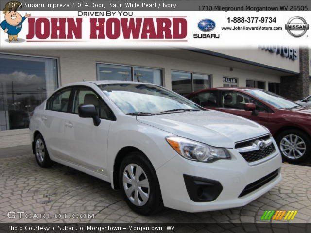 2012 Subaru Impreza 2.0i 4 Door in Satin White Pearl
