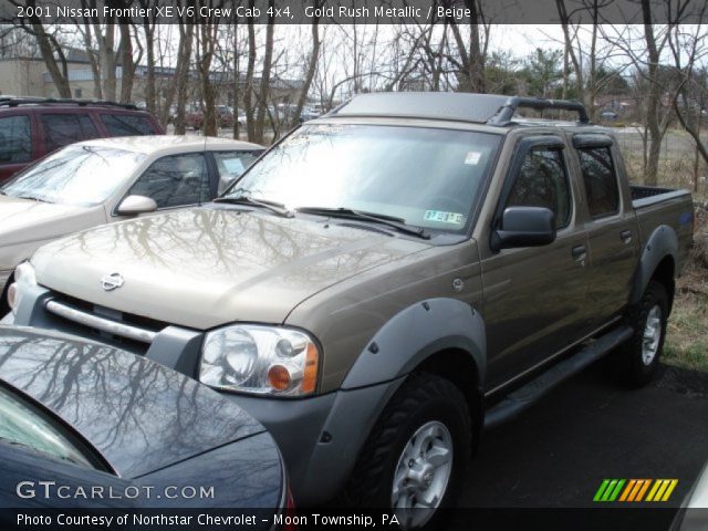 2001 Nissan Frontier XE V6 Crew Cab 4x4 in Gold Rush Metallic