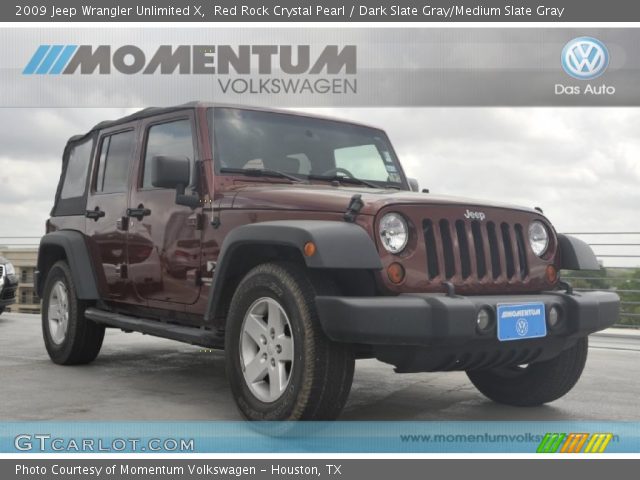 2009 Jeep Wrangler Unlimited X in Red Rock Crystal Pearl