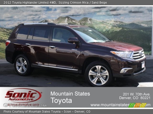2012 Toyota Highlander Limited 4WD in Sizzling Crimson Mica