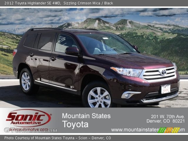 2012 Toyota Highlander SE 4WD in Sizzling Crimson Mica