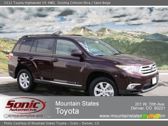 2012 Toyota Highlander V6 4WD in Sizzling Crimson Mica