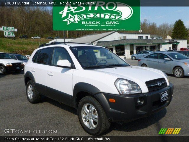 2008 Hyundai Tucson SE 4WD in Nordic White