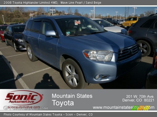 2008 Toyota Highlander Limited 4WD in Wave Line Pearl