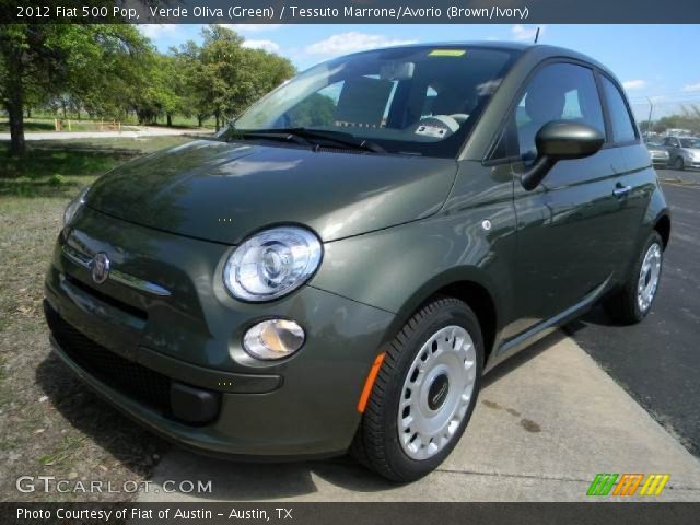 2012 Fiat 500 Pop in Verde Oliva (Green)