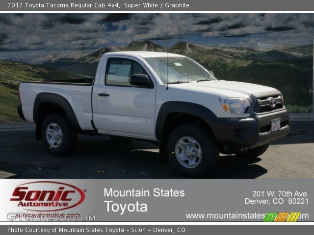 2012 Toyota Tacoma Regular Cab 4x4 in Super White