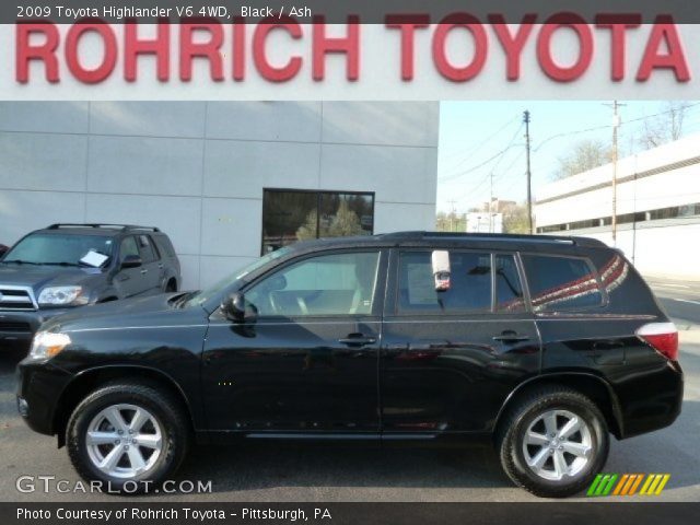 2009 Toyota Highlander V6 4WD in Black