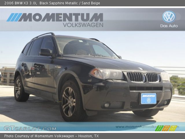 2006 BMW X3 3.0i in Black Sapphire Metallic
