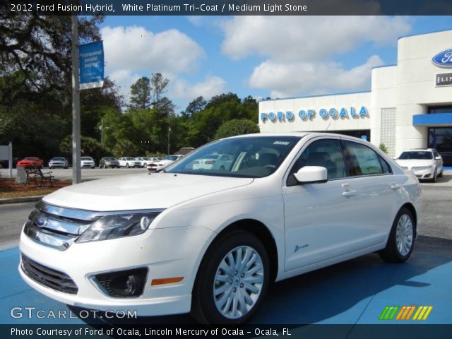 2012 Ford Fusion Hybrid in White Platinum Tri-Coat