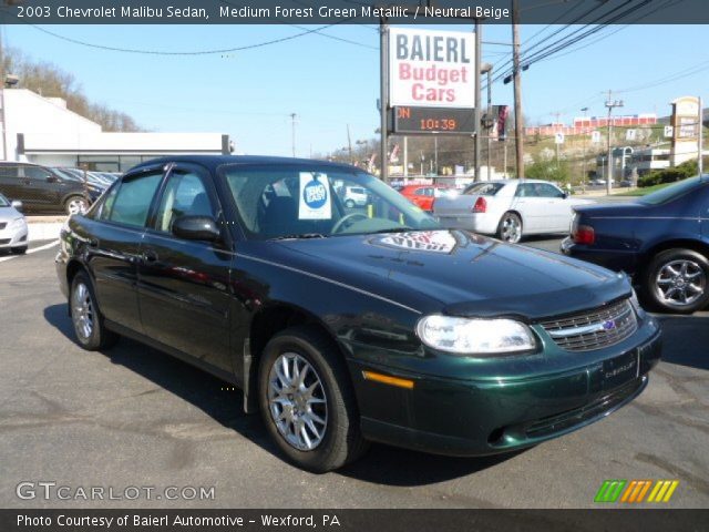 2003 Chevrolet Malibu Sedan in Medium Forest Green Metallic