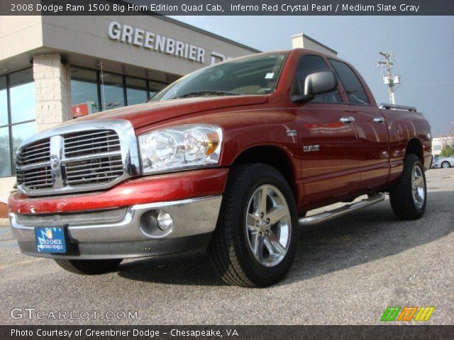 2008 Dodge Ram 1500 Big Horn Edition Quad Cab in Inferno Red Crystal Pearl