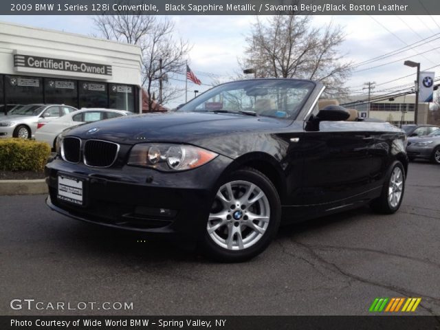 2009 BMW 1 Series 128i Convertible in Black Sapphire Metallic