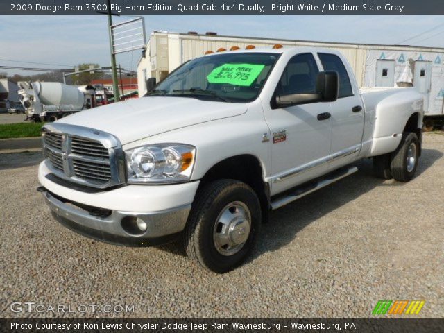 2009 Dodge Ram 3500 Big Horn Edition Quad Cab 4x4 Dually in Bright White