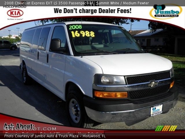 2008 Chevrolet Express EXT LS 3500 Passenger Van in Summit White