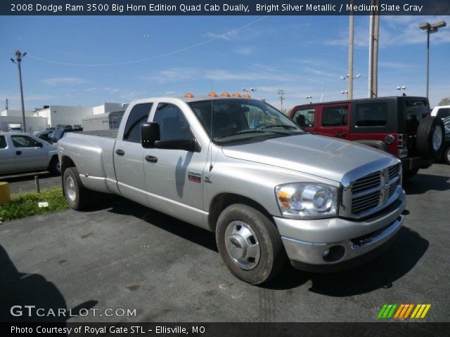2008 Dodge Ram 3500 Big Horn Edition Quad Cab Dually in Bright Silver Metallic