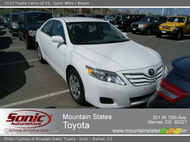 2010 Toyota Camry LE V6 in Super White