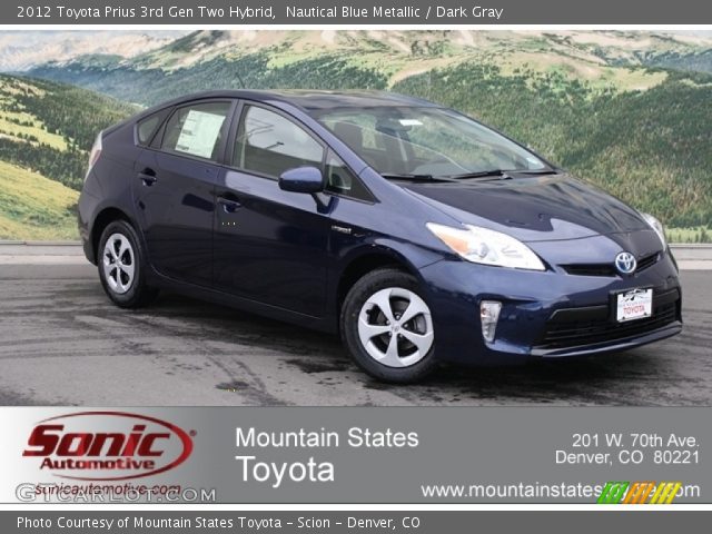 2012 Toyota Prius 3rd Gen Two Hybrid in Nautical Blue Metallic