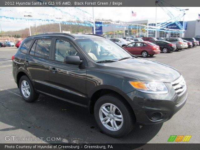 2012 Hyundai Santa Fe GLS V6 AWD in Black Forest Green