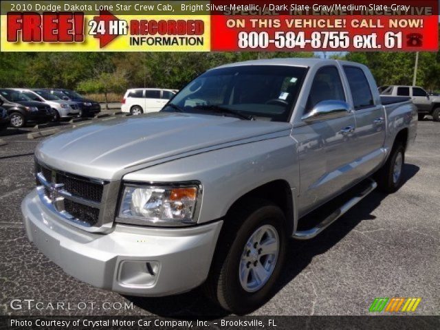 2010 Dodge Dakota Lone Star Crew Cab in Bright Silver Metallic