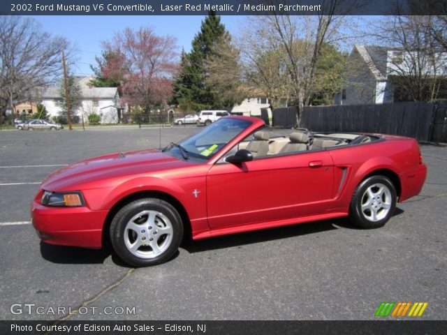 2002 Ford Mustang V6 Convertible in Laser Red Metallic