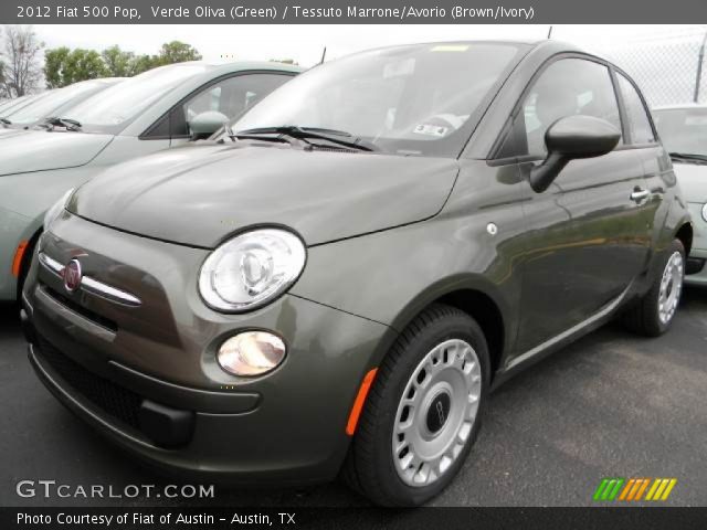 2012 Fiat 500 Pop in Verde Oliva (Green)