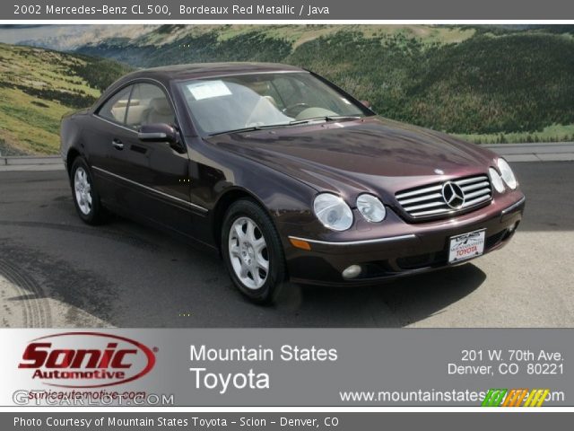 2002 Mercedes-Benz CL 500 in Bordeaux Red Metallic