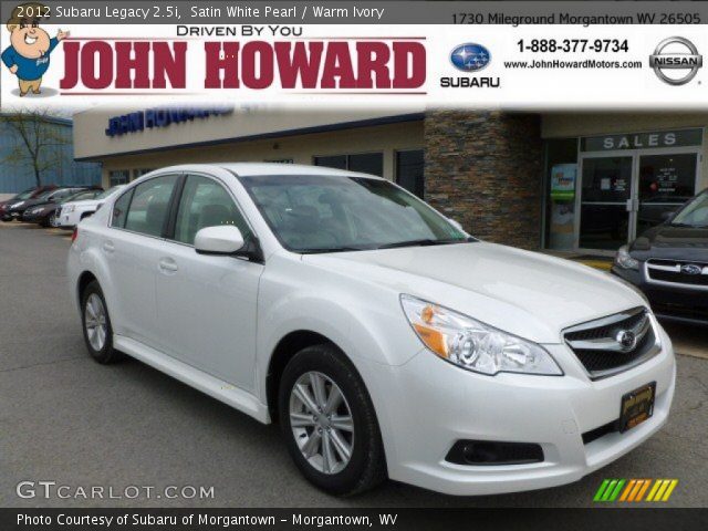 2012 Subaru Legacy 2.5i in Satin White Pearl