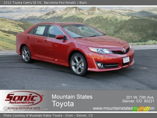 2012 Toyota Camry SE V6 in Barcelona Red Metallic