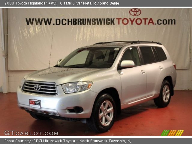 2008 Toyota Highlander 4WD in Classic Silver Metallic