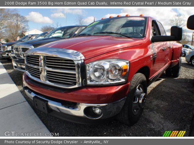 2008 Dodge Ram 3500 Big Horn Edition Quad Cab Dually in Inferno Red Crystal Pearl