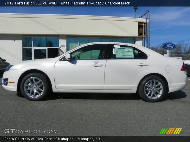 2012 Ford Fusion SEL V6 AWD in White Platinum Tri-Coat