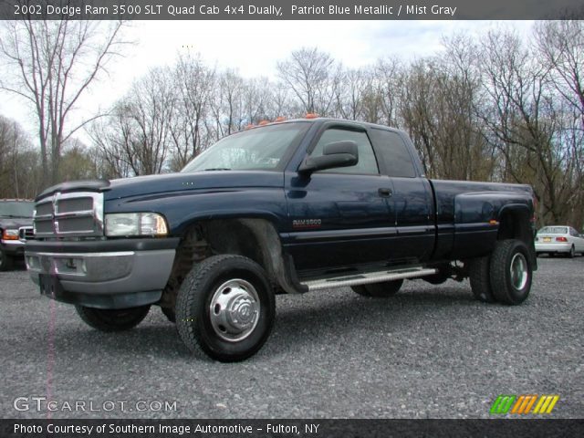2002 Dodge Ram 3500 SLT Quad Cab 4x4 Dually in Patriot Blue Metallic