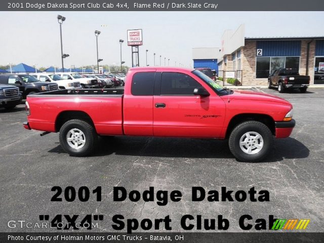 2001 Dodge Dakota Sport Club Cab 4x4 in Flame Red
