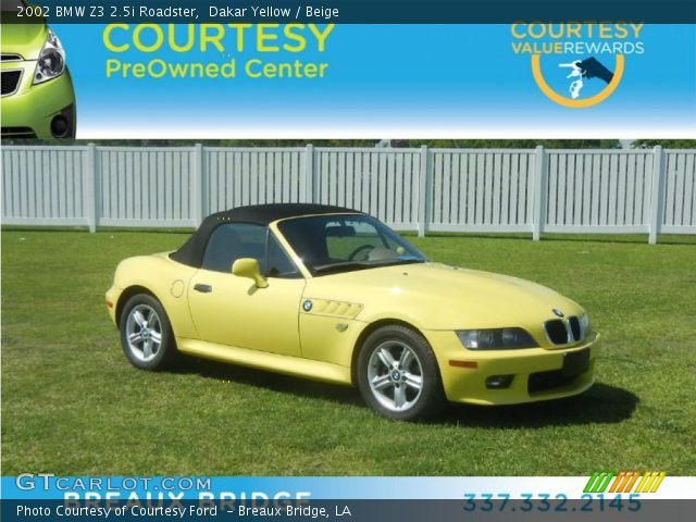 2002 BMW Z3 2.5i Roadster in Dakar Yellow