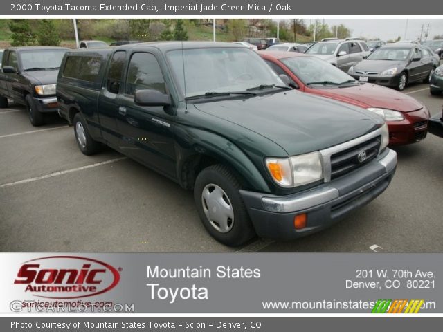 2000 Toyota Tacoma Extended Cab in Imperial Jade Green Mica