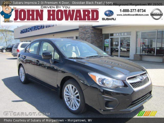 2012 Subaru Impreza 2.0i Premium 4 Door in Obsidian Black Pearl