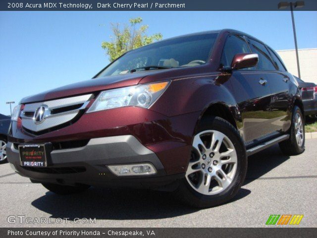 2008 Acura MDX Technology in Dark Cherry Pearl