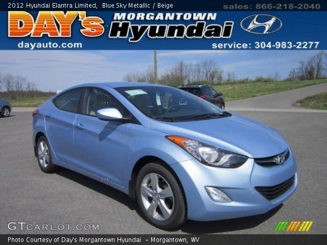 2012 Hyundai Elantra Limited in Blue Sky Metallic