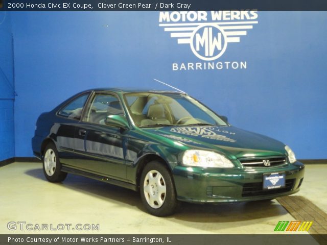2000 Honda Civic EX Coupe in Clover Green Pearl