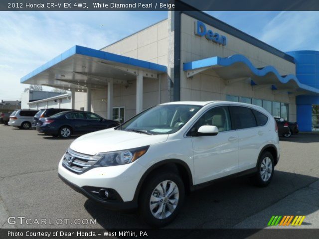 2012 Honda CR-V EX 4WD in White Diamond Pearl