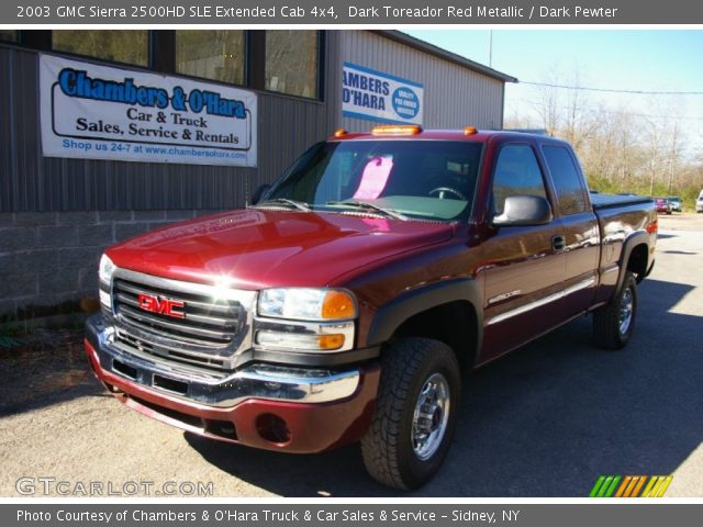 2003 GMC Sierra 2500HD SLE Extended Cab 4x4 in Dark Toreador Red Metallic