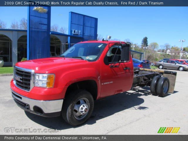 2009 GMC Sierra 3500HD Work Truck Regular Cab Dually Chassis in Fire Red