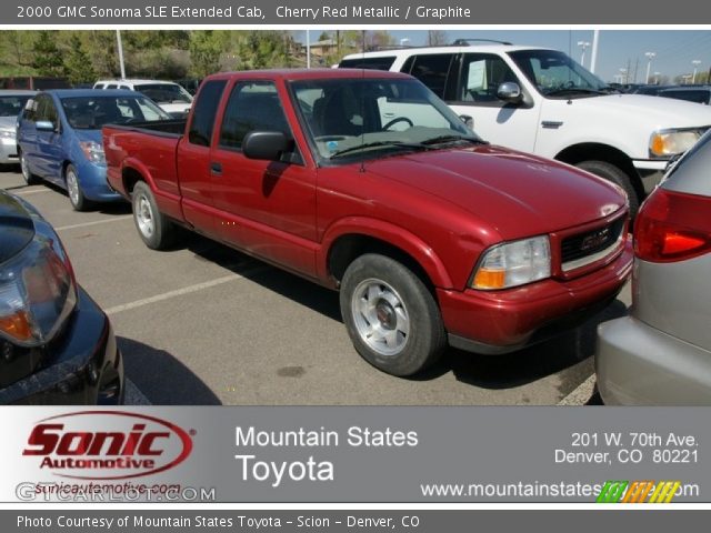 2000 GMC Sonoma SLE Extended Cab in Cherry Red Metallic