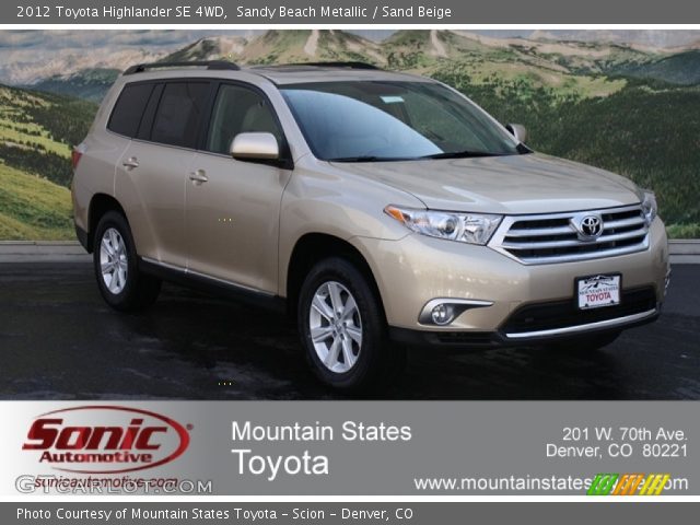 2012 Toyota Highlander SE 4WD in Sandy Beach Metallic