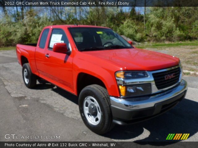 2012 GMC Canyon Work Truck Extended Cab 4x4 in Fire Red