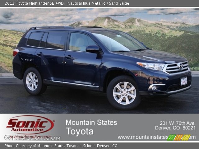 2012 Toyota Highlander SE 4WD in Nautical Blue Metallic