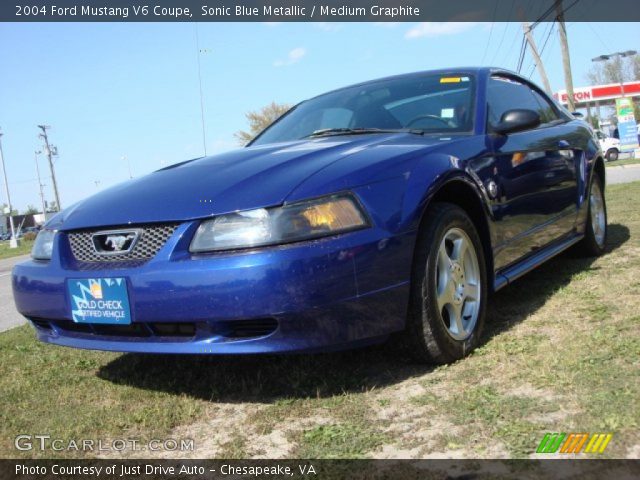 2004 Ford Mustang V6 Coupe in Sonic Blue Metallic