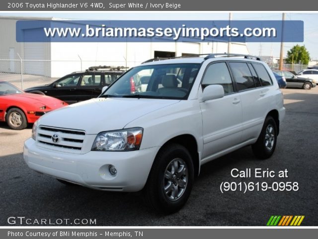 2006 Toyota Highlander V6 4WD in Super White