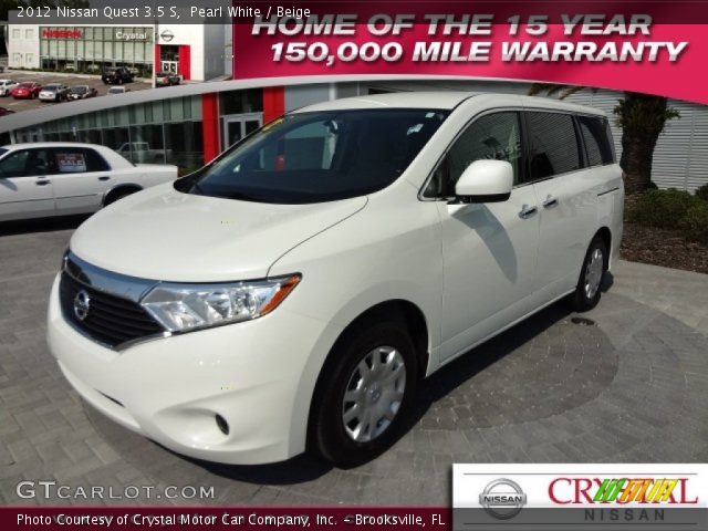 2012 Nissan Quest 3.5 S in Pearl White